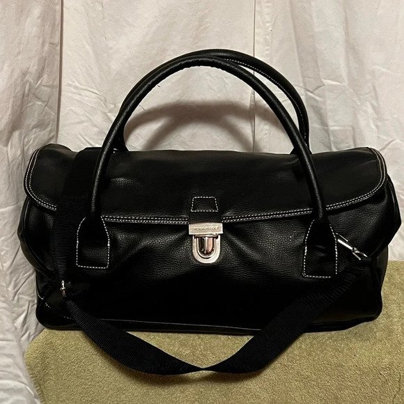 Victoria’s Secret Faux Leather Weekender Bag EUC - Picture 1 of 9